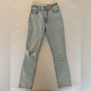 Skinny High Rise Jeans Light Wash Denim